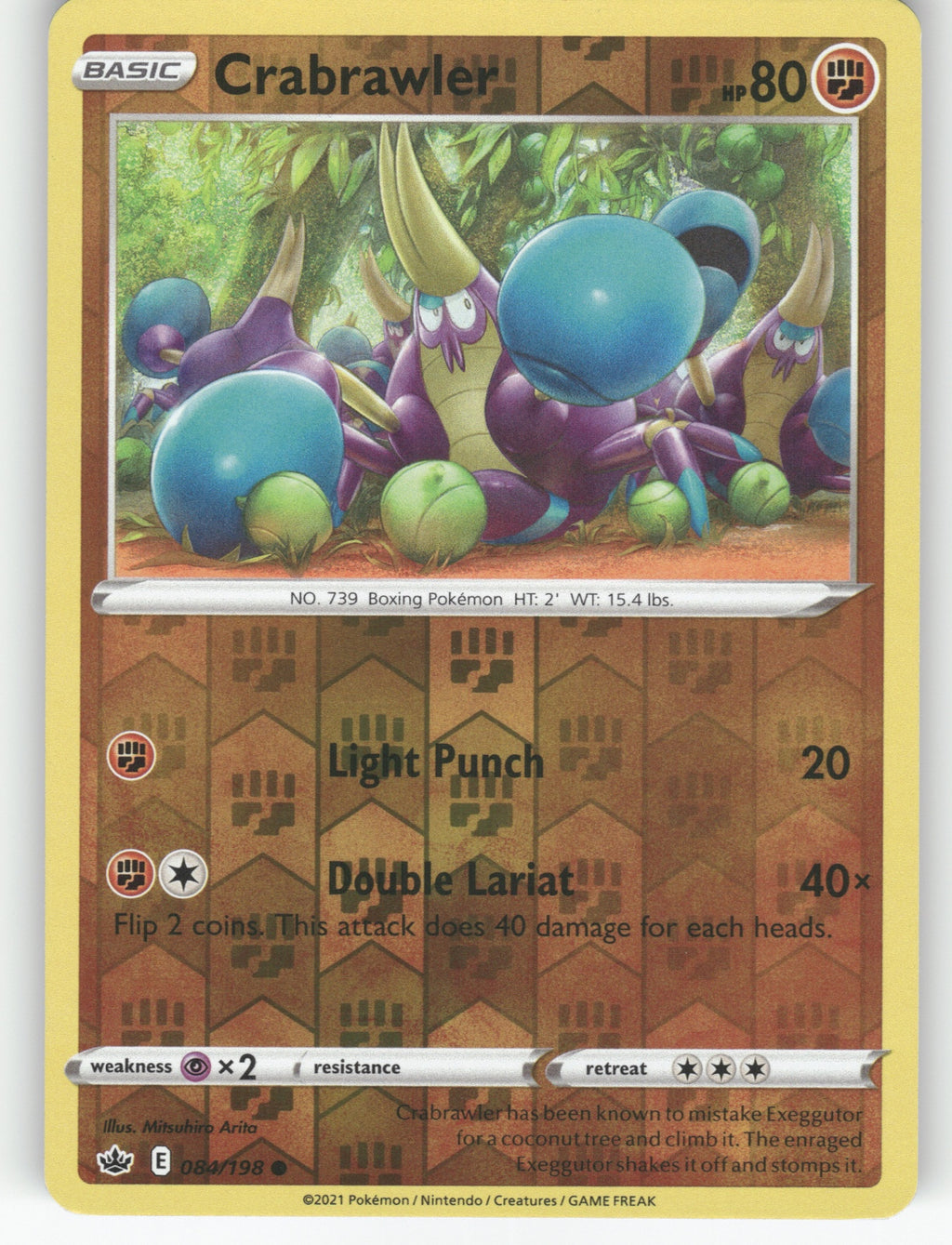 Crabrawler Reverse Holo Common SWSH06: Chilling Reign 084/198 NM