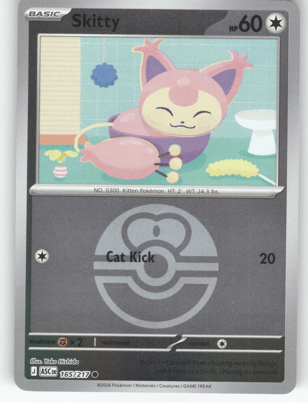Skitty (Love Ball) Reverse Holo Common ME: Ascended Heroes 165/217 NM