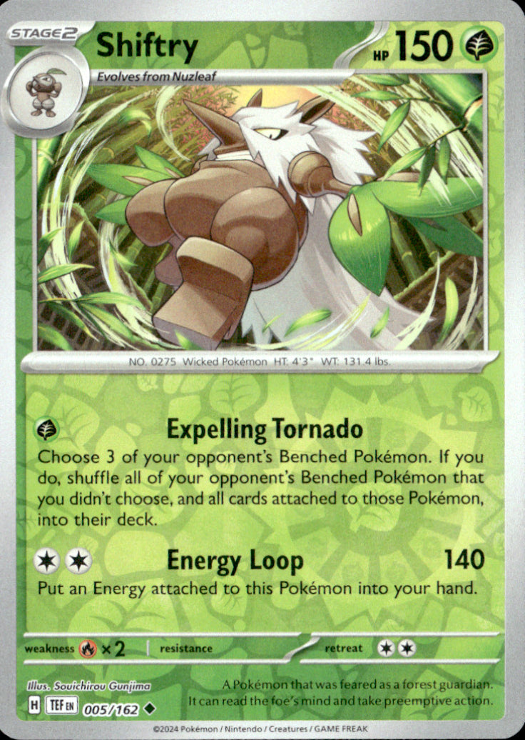 Shiftry Reverse Holo Uncommon SV05: Temporal Forces 005/162 NM