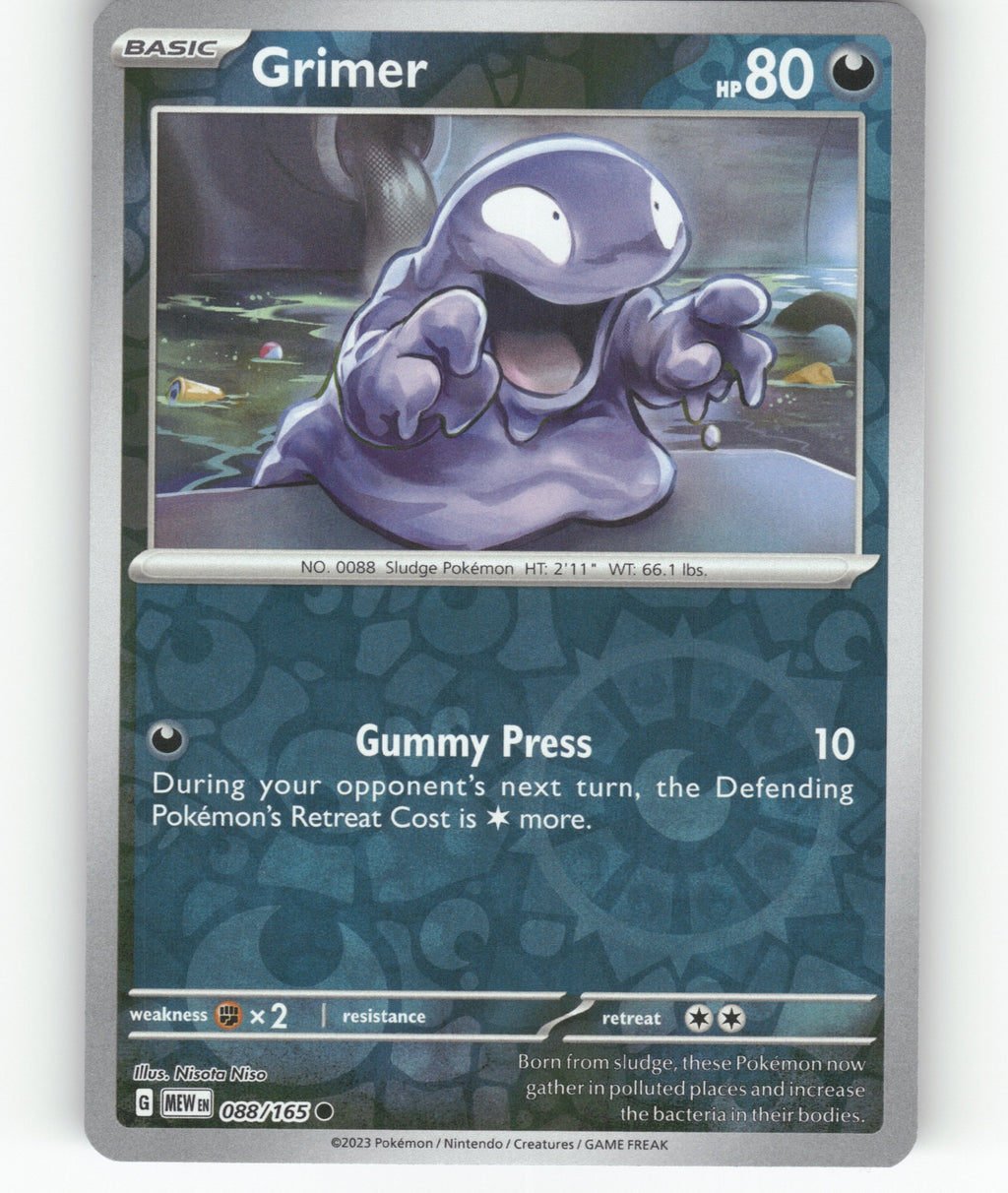 Grimer Reverse Holo Common SV: Scarlet & Violet 151 088/165 NM