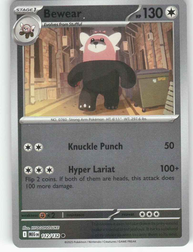 Bewear Reverse Holo Common ME01: Mega Evolution 112/132 NM