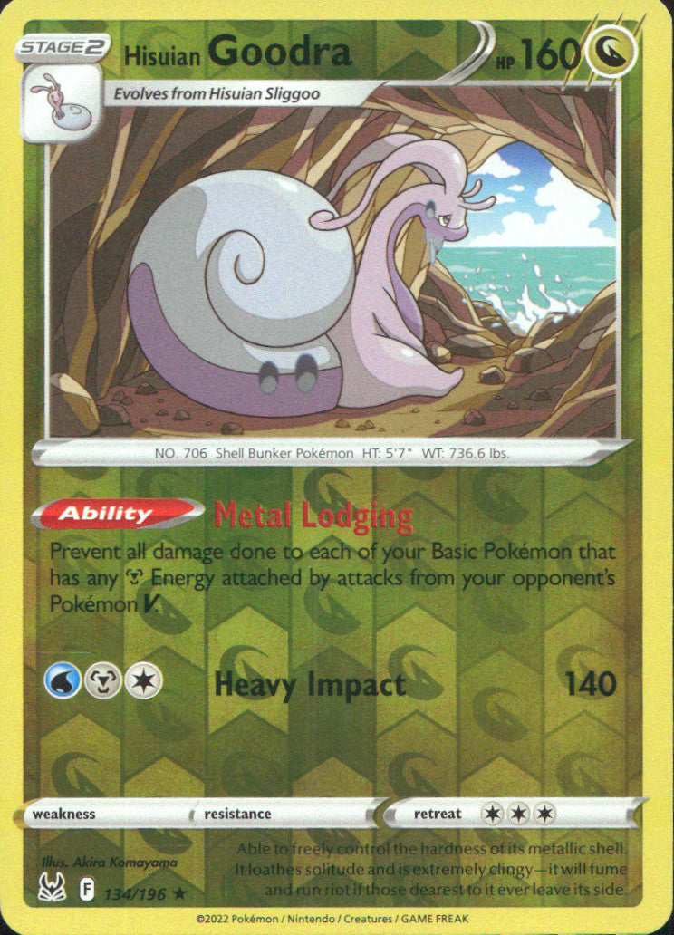 Hisuian Goodra Reverse Holo Holo Rare SWSH11: Lost Origin 134/196 NM