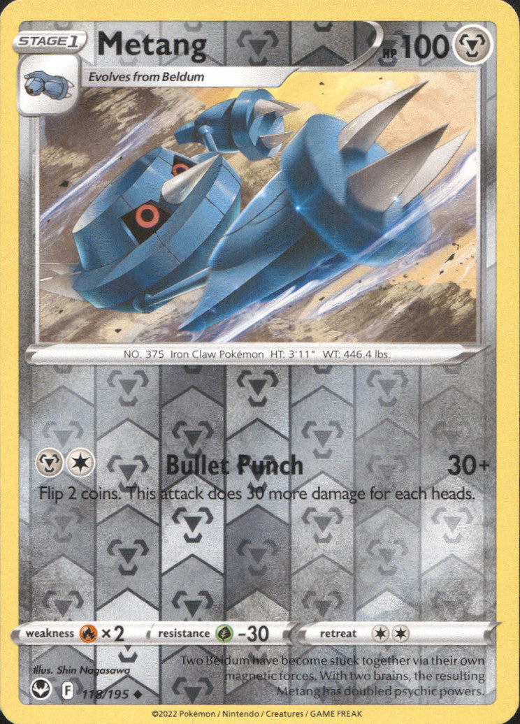 Metang Reverse Holo Uncommon SWSH12: Silver Tempest 118/195 NM