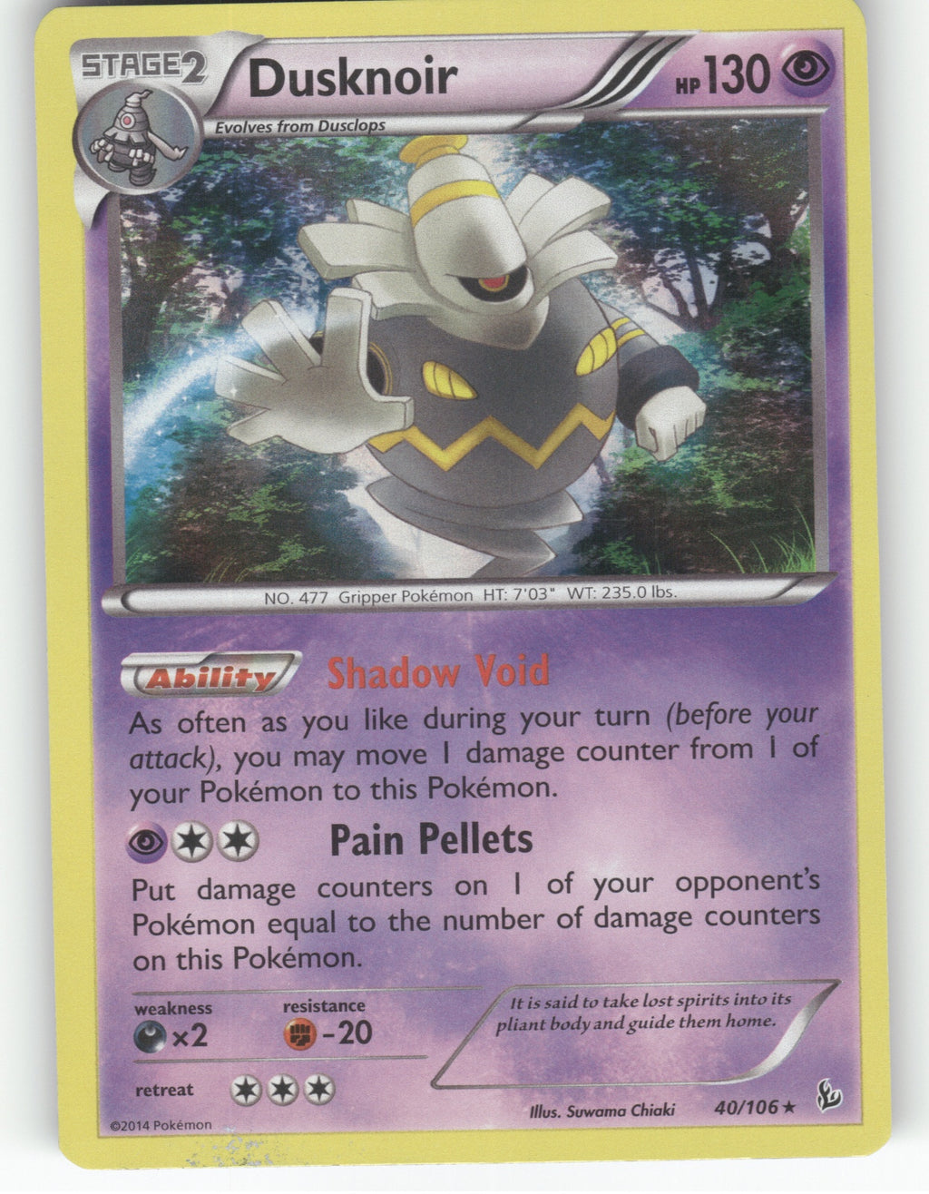 Dusknoir Holo Rare XY - Flashfire 40/106 NM