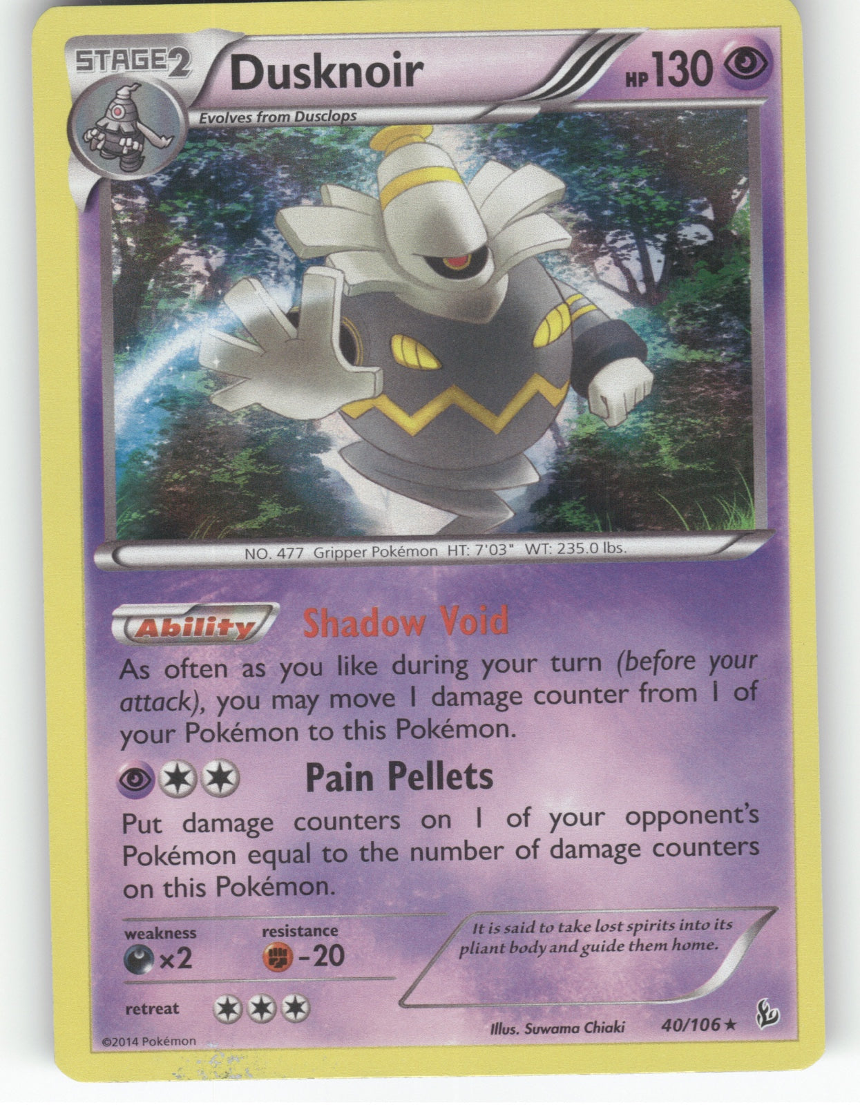Dusknoir Holo Rare XY - Flashfire 40/106 NM