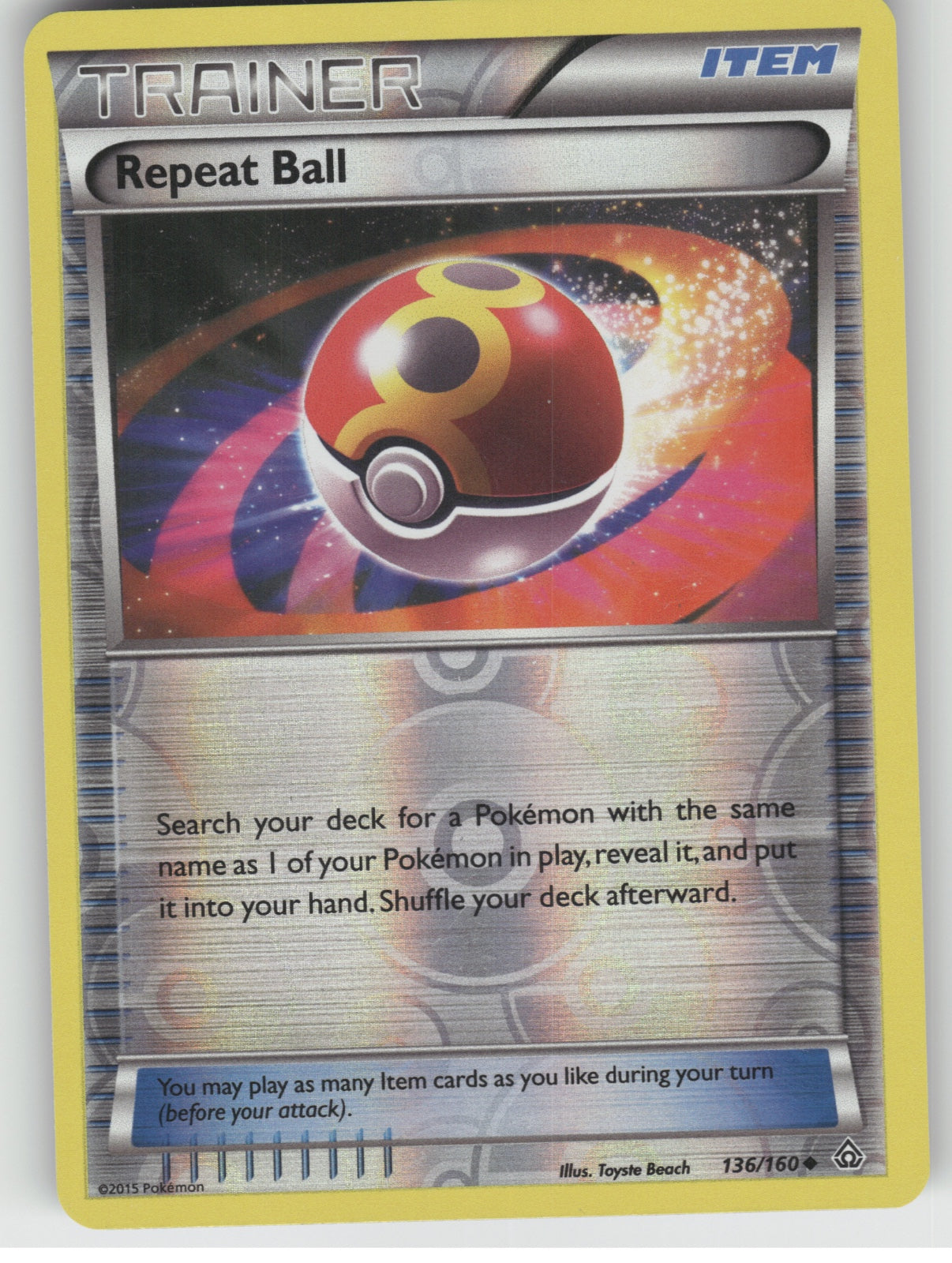 Repeat Ball Reverse Holo Uncommon XY - Primal Clash 136/160 NM