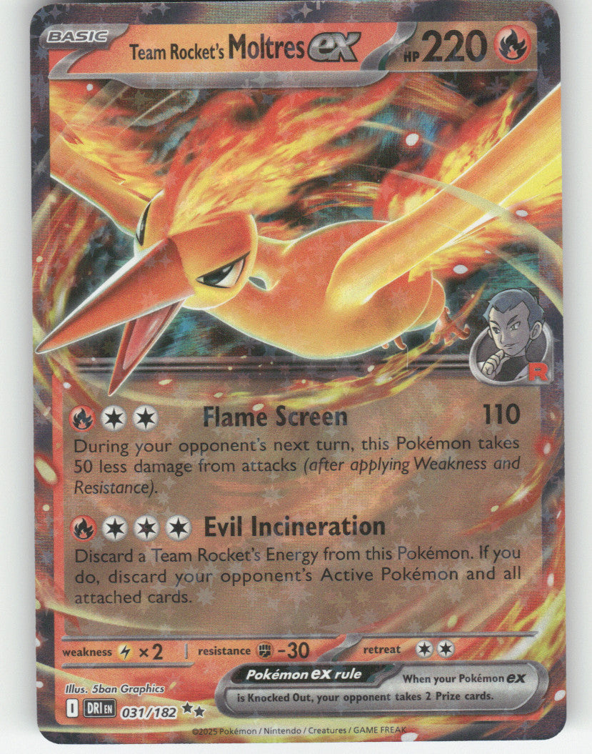 Team Rocket's Moltres ex Holo Double Rare SV10: Destined Rivals 031/182 NM