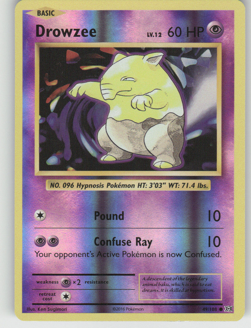 Drowzee Reverse Holo Common XY - Evolutions 49/108 NM