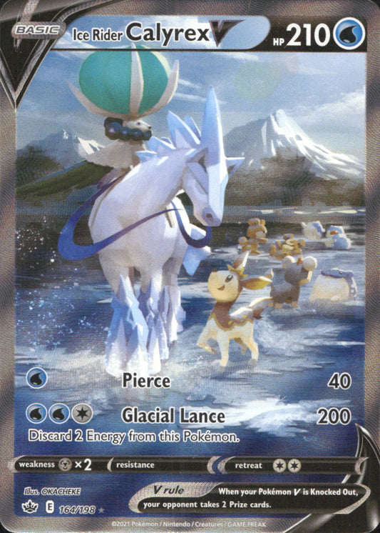 Ice Rider Calyrex V (Alternate Full Art) Holo Ultra Rare SWSH06: Chilling Reign 164/198 NM