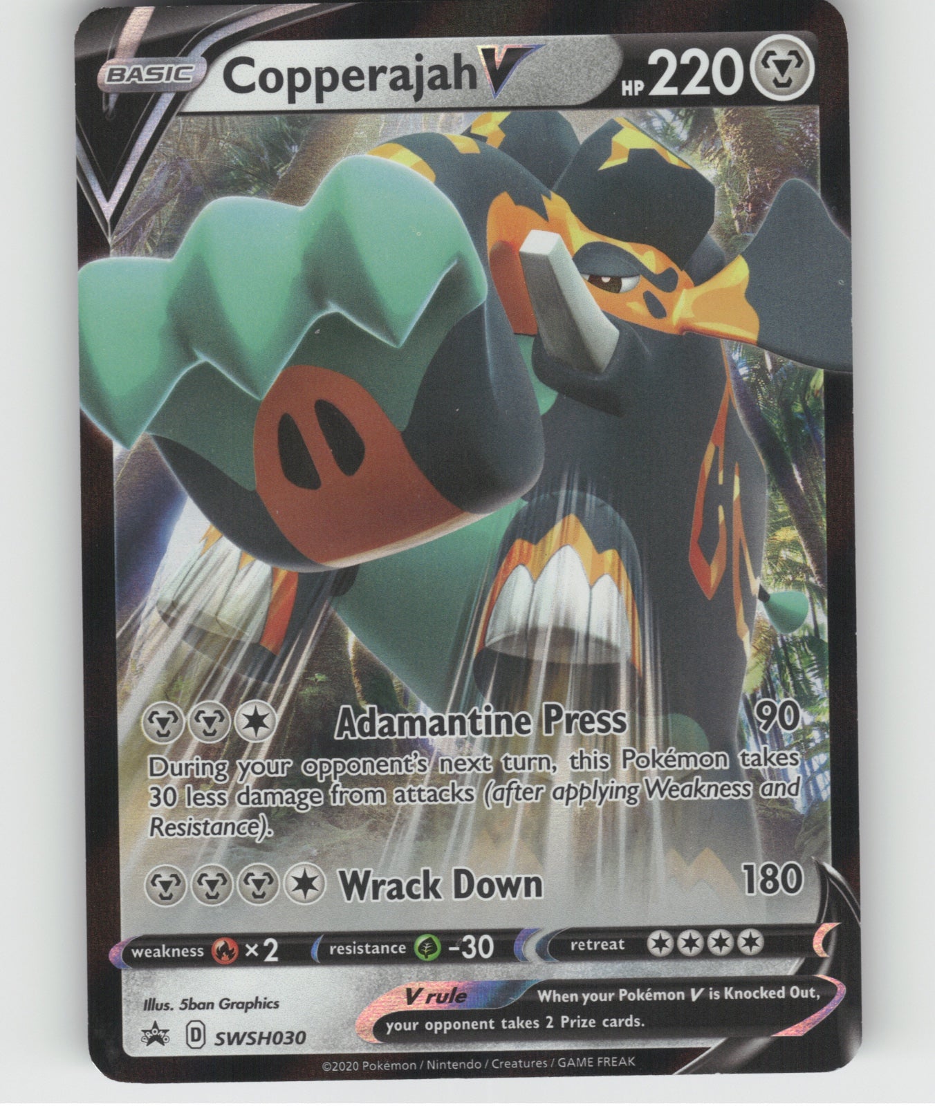 Copperajah V Holo Ultra Rare SWSH02: Rebel Clash 136/192 NM