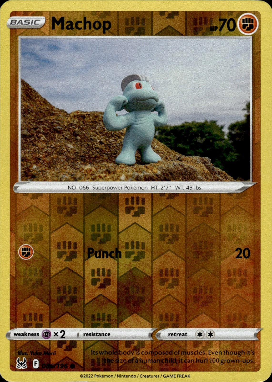 Machop Reverse Holo Common SWSH11: Lost Origin 086/196 NM
