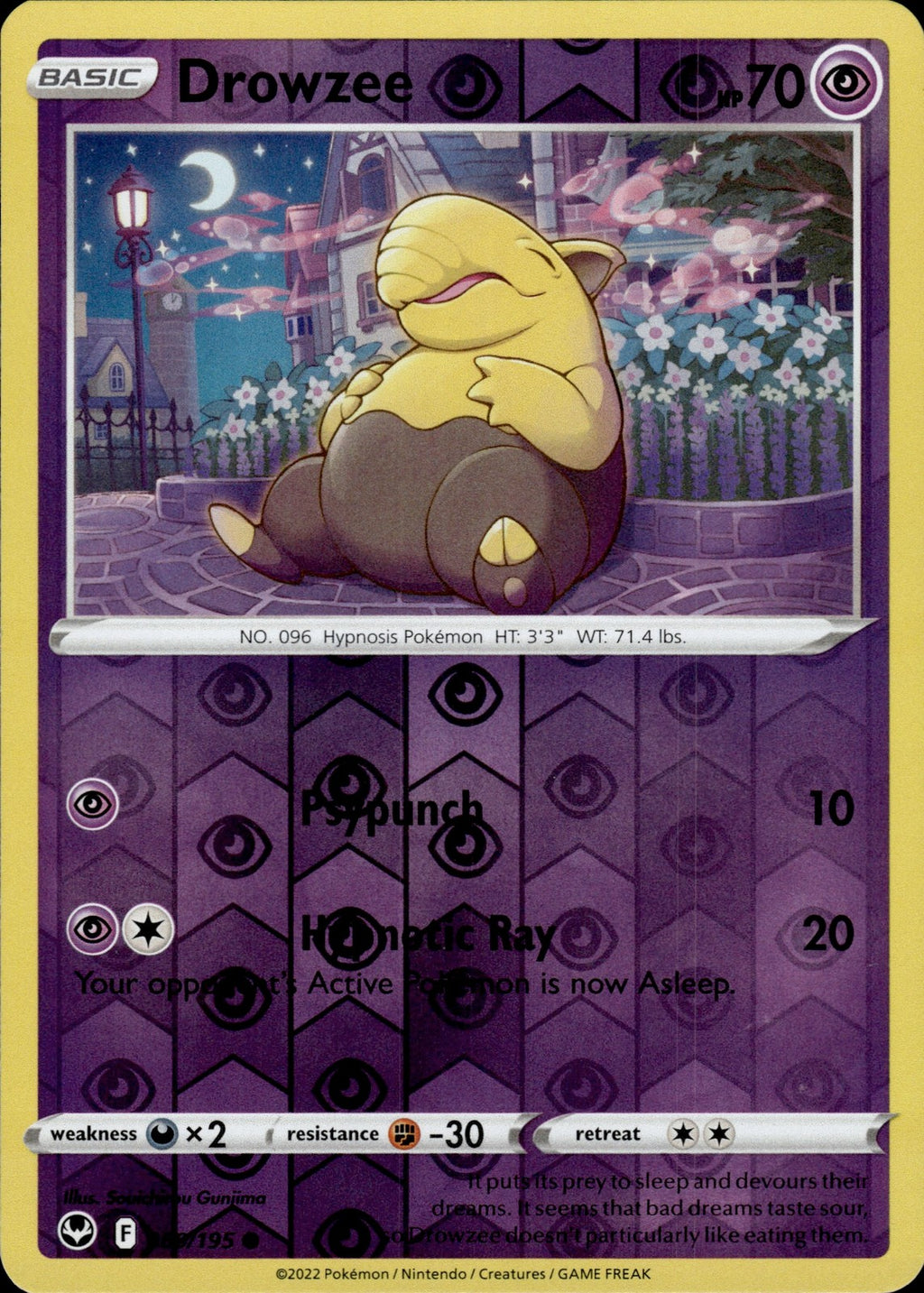 Drowzee Reverse Holo Common SWSH12: Silver Tempest 060/195 NM
