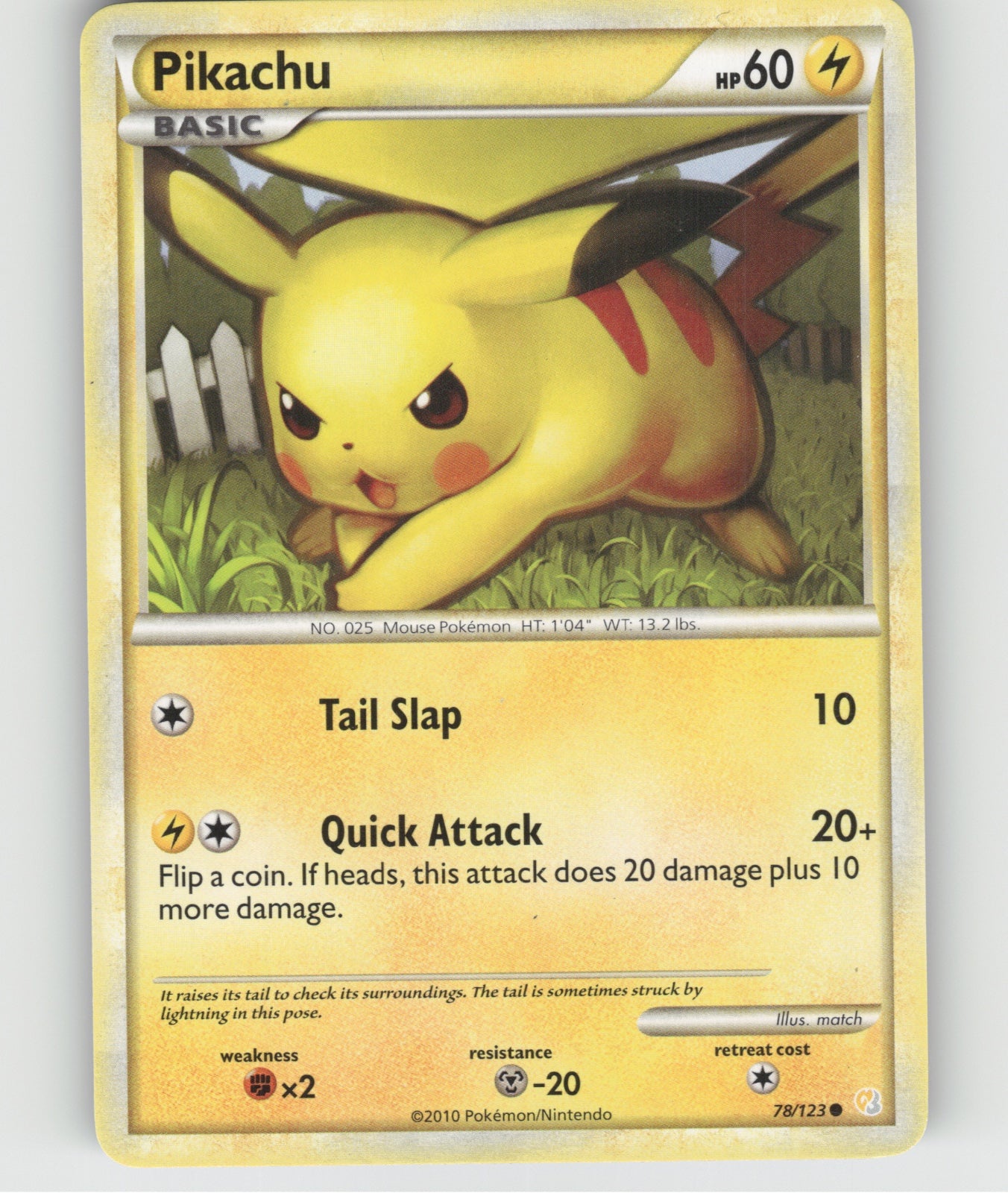 Pikachu Common HeartGold SoulSilver 78/123 NM