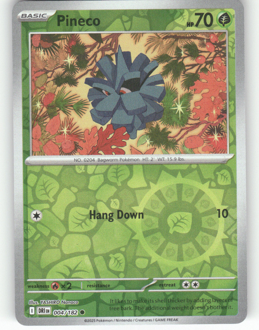Pineco Reverse Holo Common SV10: Destined Rivals 004/182 NM