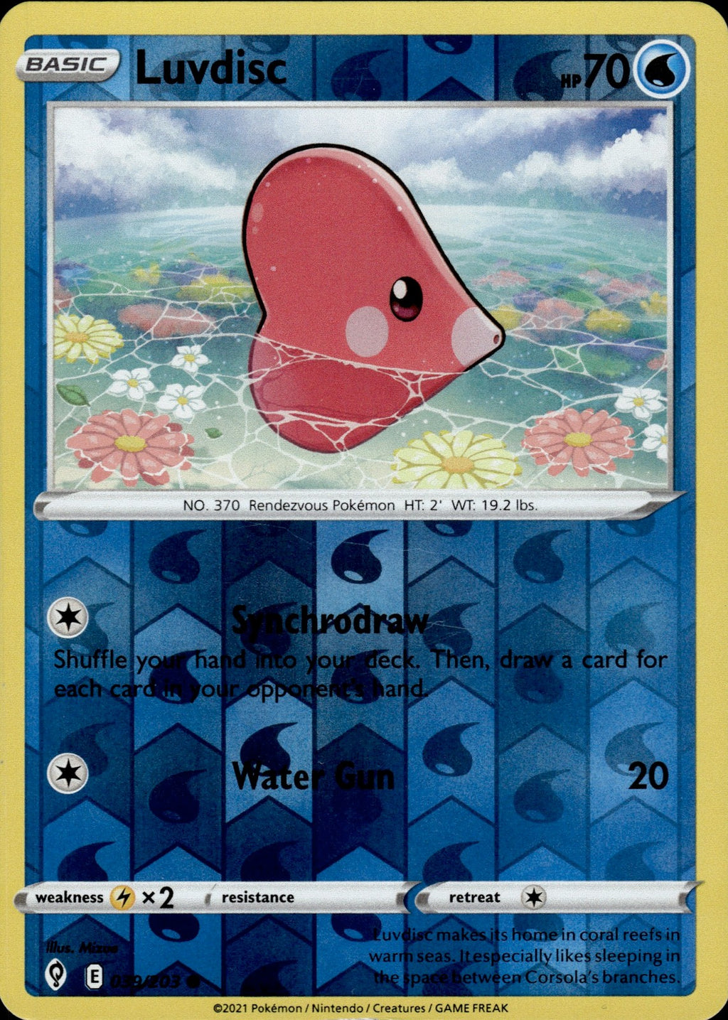 Luvdisc Reverse Holo Common SWSH07: Evolving Skies 039/203 NM