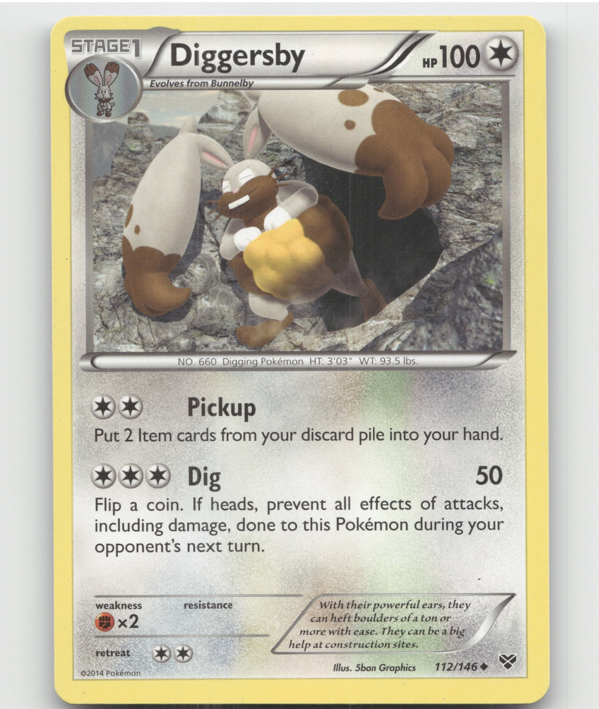 Diggersby Uncommon XY Base Set 112/146 LP