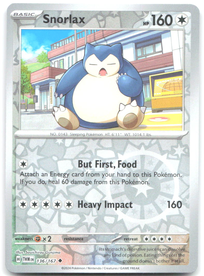 Snorlax Reverse Holo Uncommon SV06: Twilight Masquerade 136/167 NM