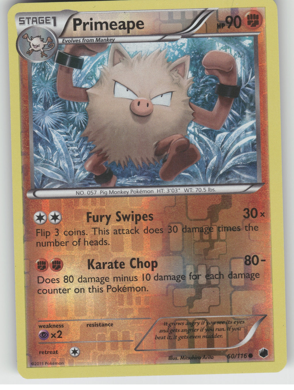 Primeape Reverse Holo Common Plasma Freeze 60/116 NM