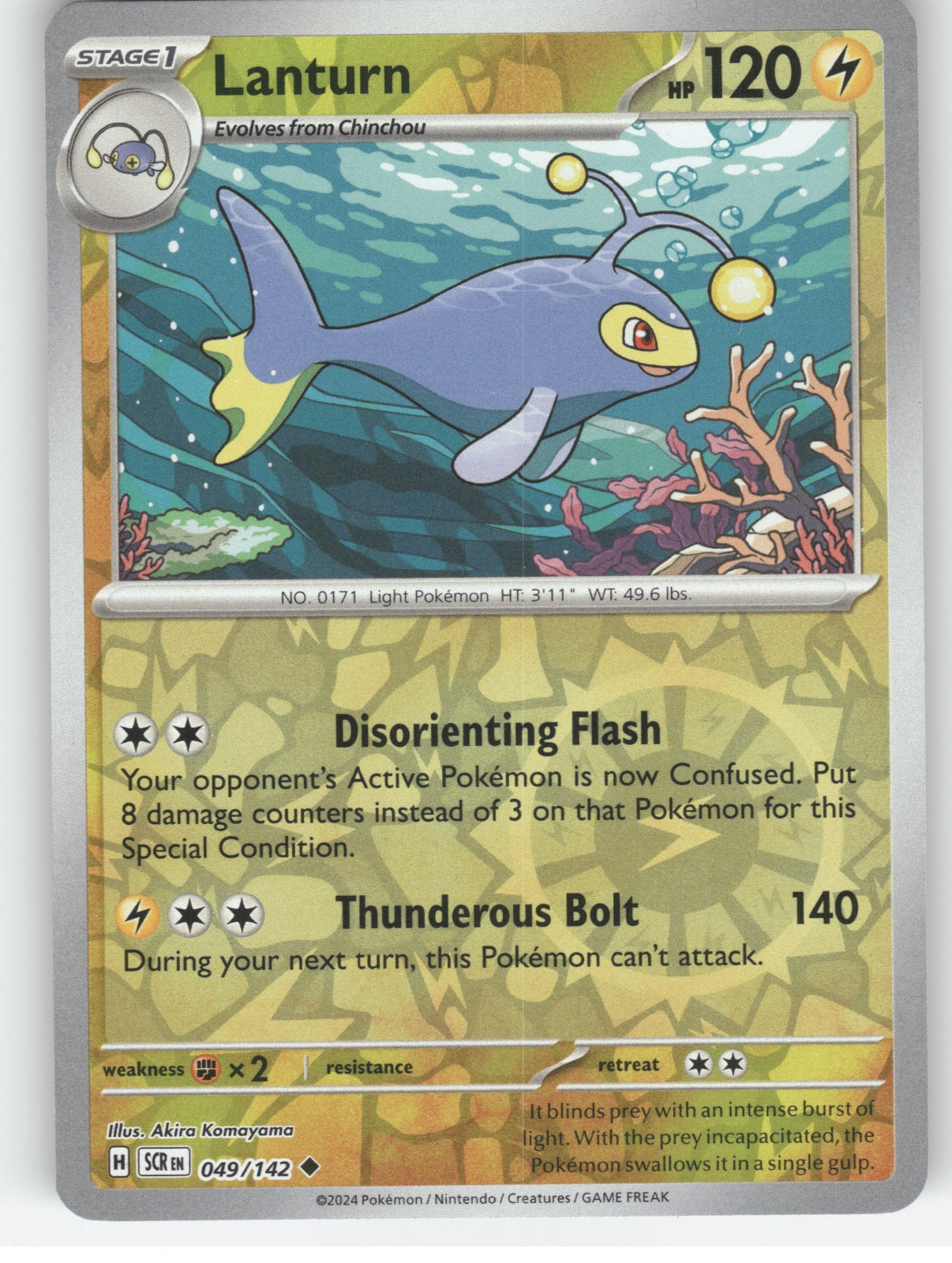 Lanturn Reverse Holo Uncommon SV07: Stellar Crown 049/142 NM