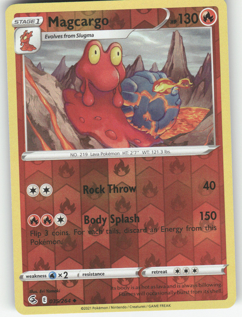 Magcargo Reverse Holo Uncommon SWSH08: Fusion Strike 035/264 NM