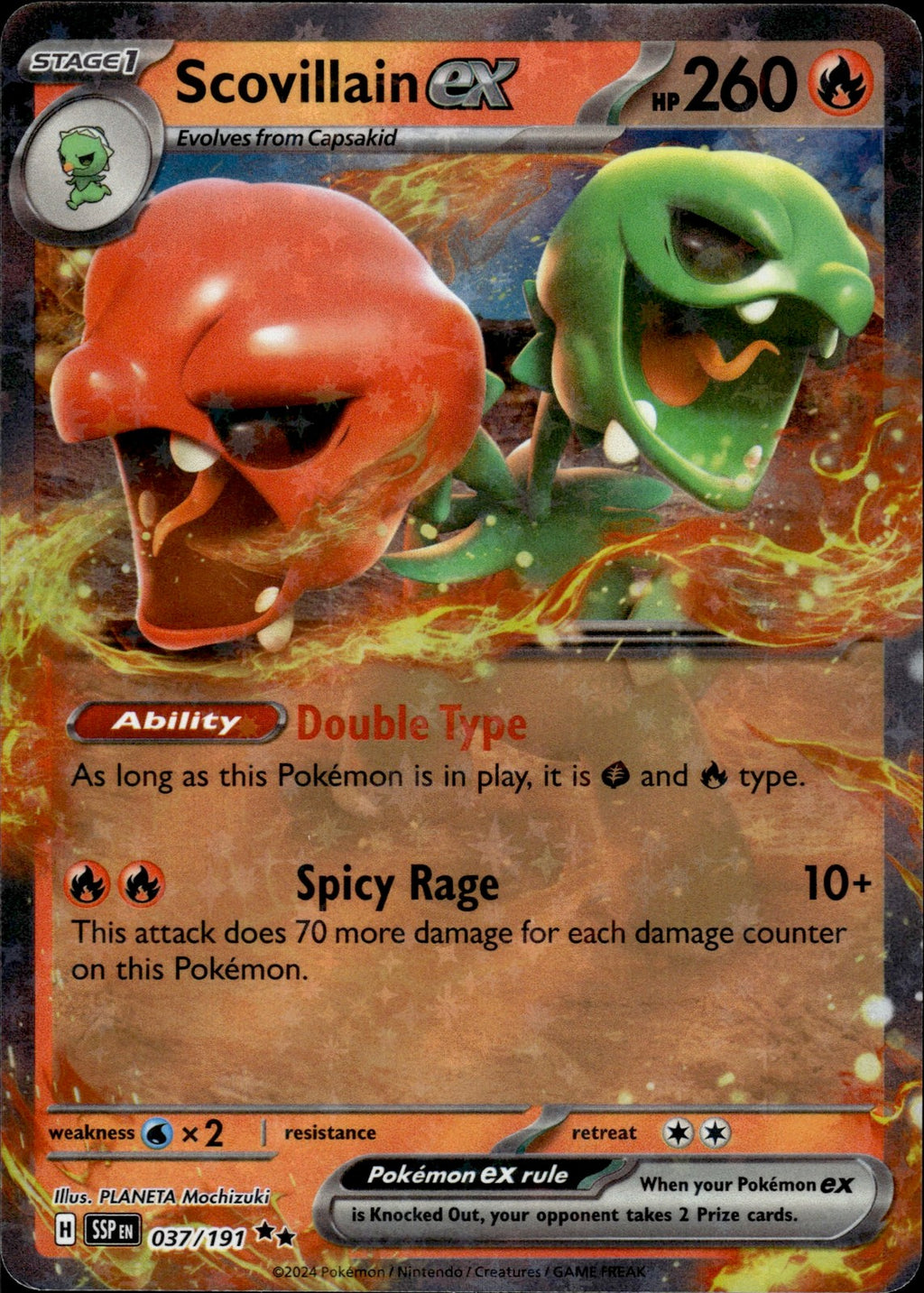 Scovillain ex Holo Double Rare SV08: Surging Sparks 037/191 NM