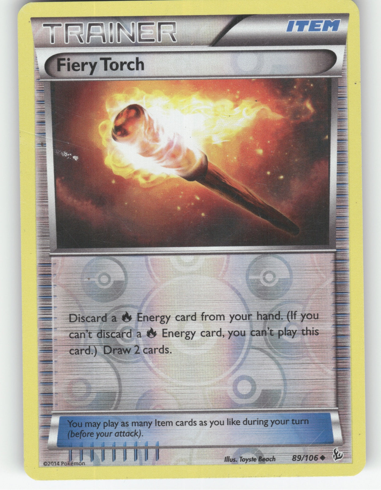 Fiery Torch Reverse Holo Uncommon XY - Flashfire 89/106 NM