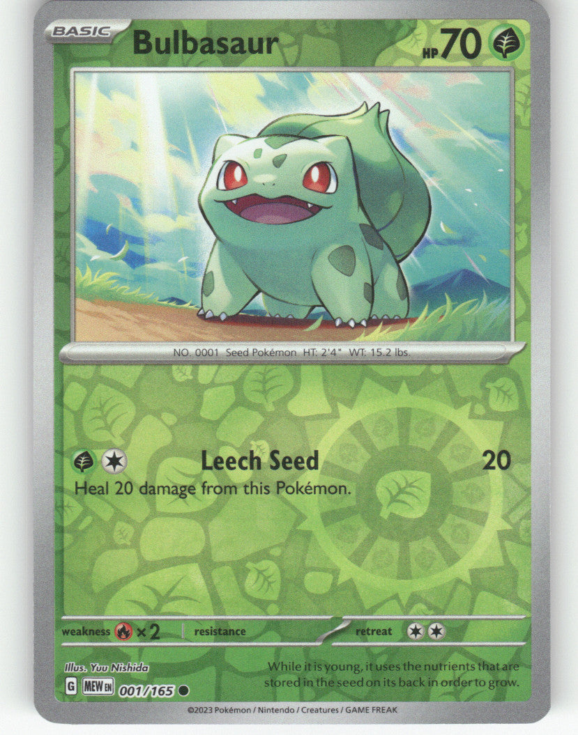 Bulbasaur Reverse Holo Common SV: Scarlet & Violet 151 001/165 NM