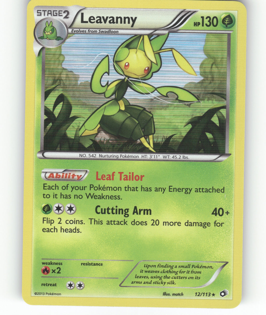 Leavanny Holo Rare Legendary Treasures 12/113 NM