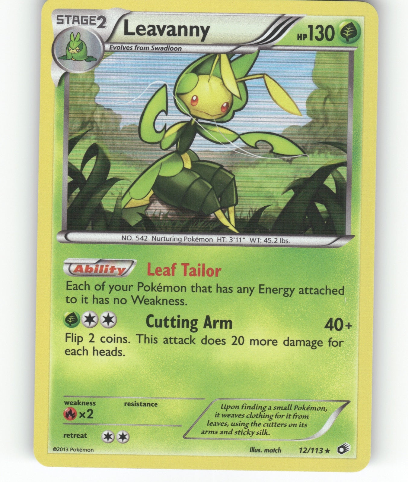 Leavanny Holo Rare Legendary Treasures 12/113 NM
