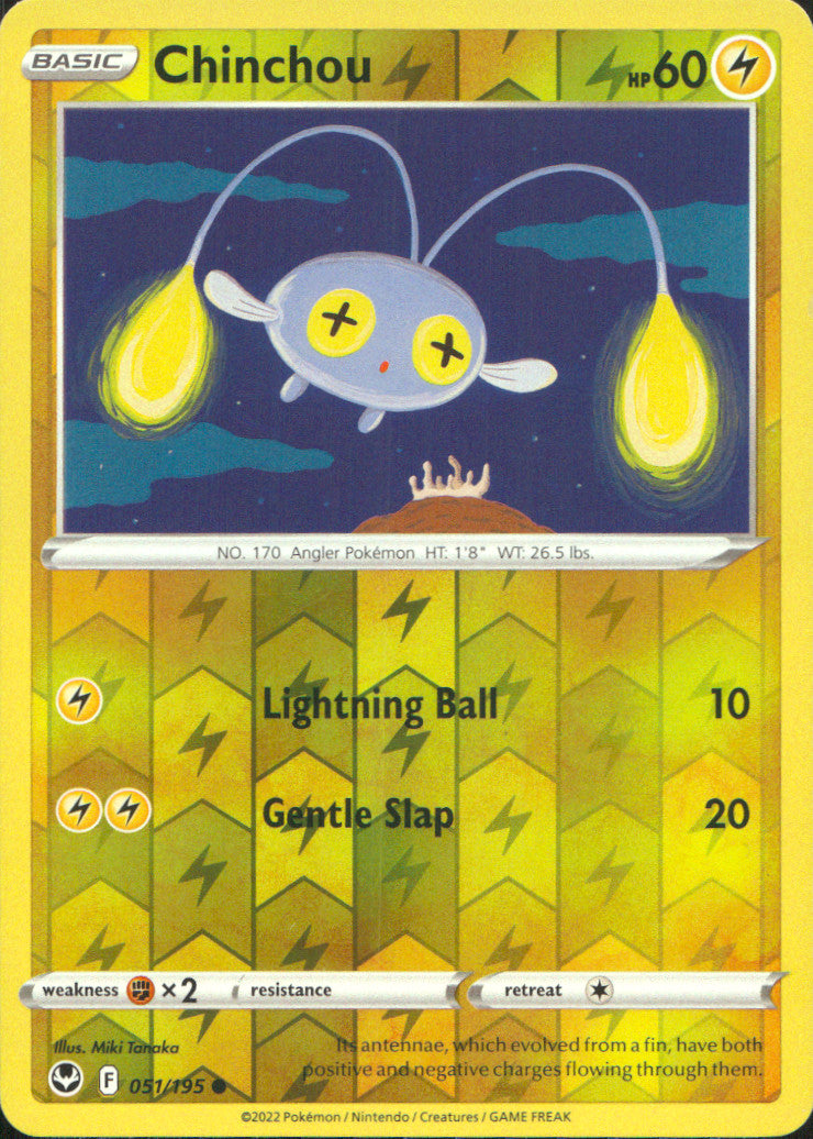 Chinchou Reverse Holo Common SWSH12: Silver Tempest 051/195 NM