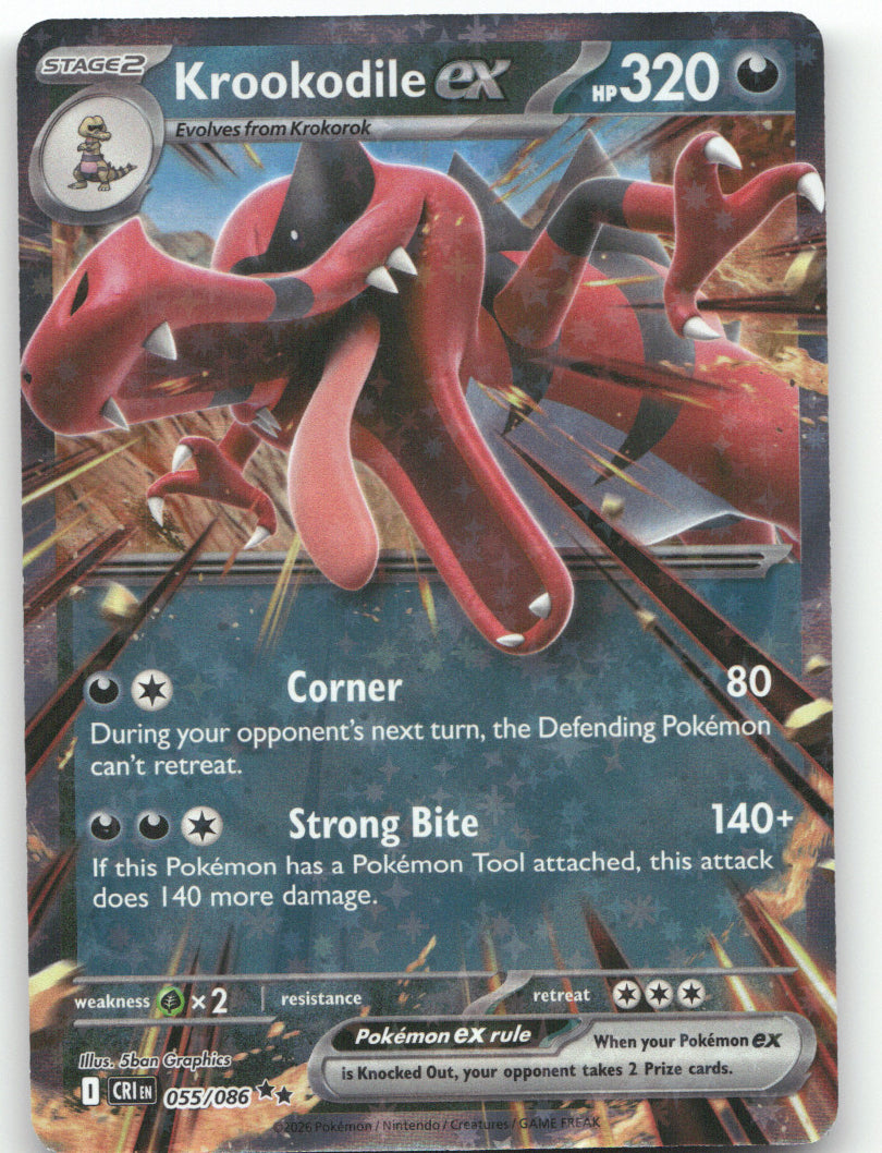 Krookodile ex Holo Double Rare ME04: Chaos Rising 055/086 NM