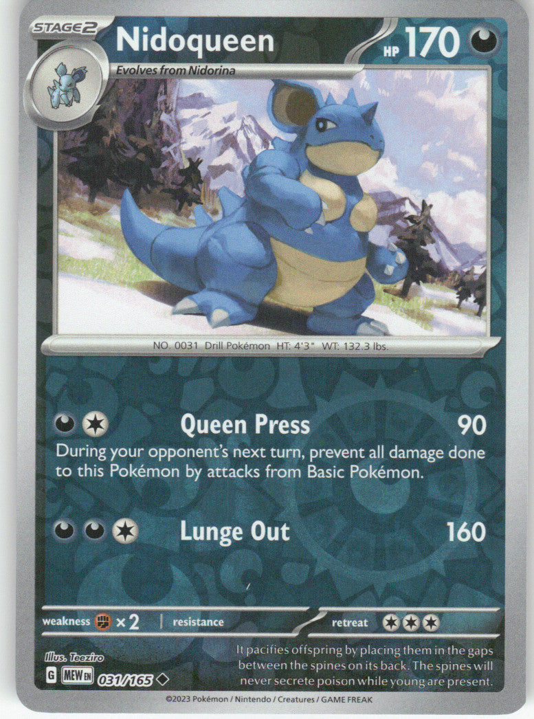 Nidoqueen Reverse Holo Uncommon SV: Scarlet & Violet 151 031/165 NM