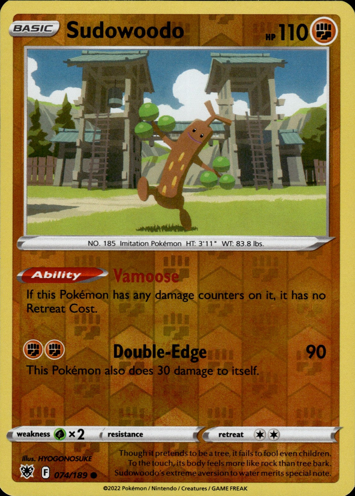 Sudowoodo Reverse Holo Common SWSH10: Astral Radiance 074/189 NM