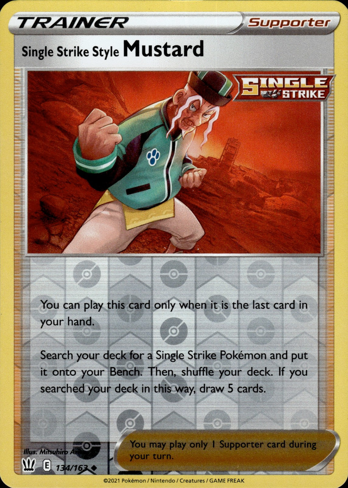 Single Strike Style Mustard Reverse Holo Uncommon SWSH05: Battle Styles 134/163