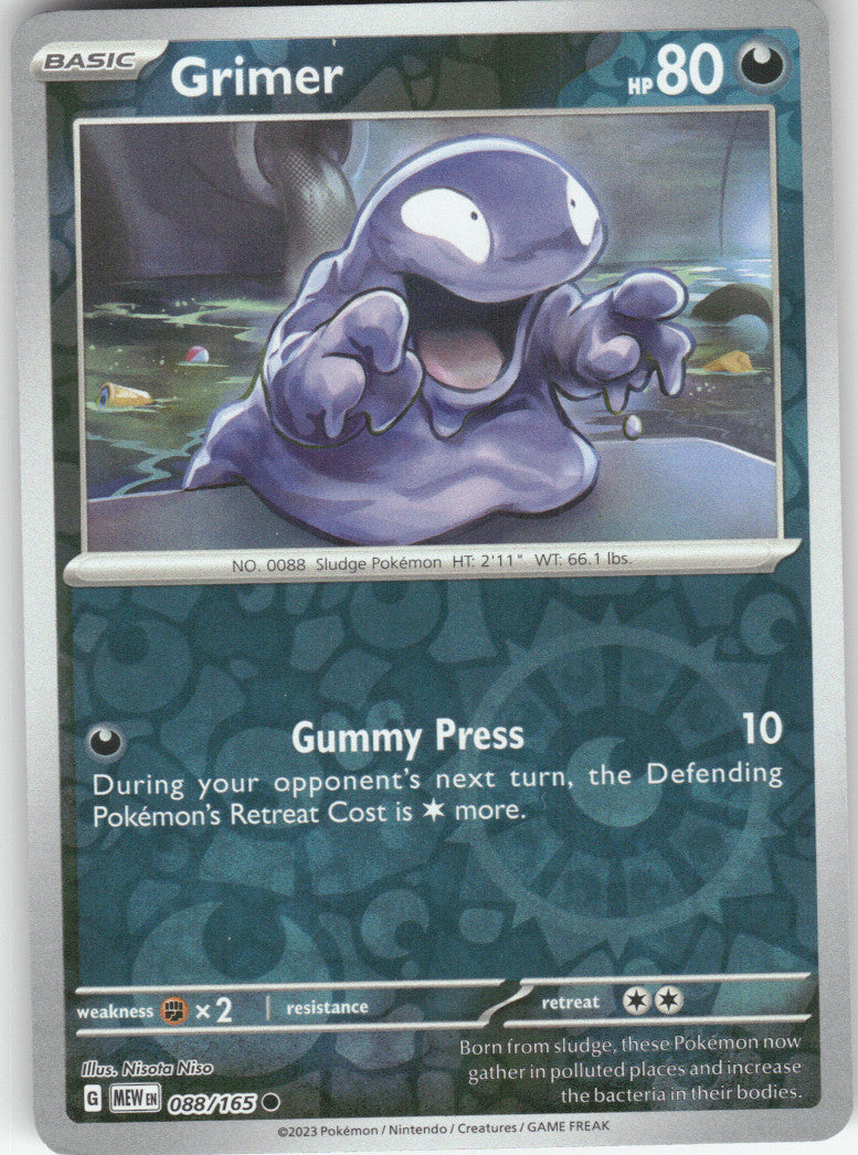 Grimer Reverse Holo Common SV: Scarlet & Violet 151 088/165 NM