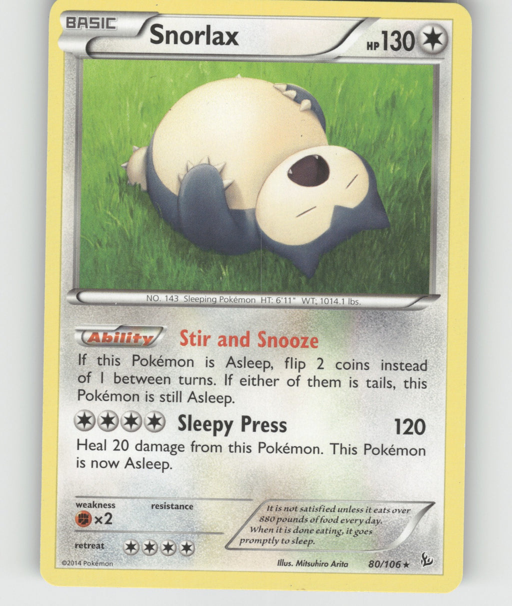 Snorlax Rare XY - Flashfire 80/106 NM