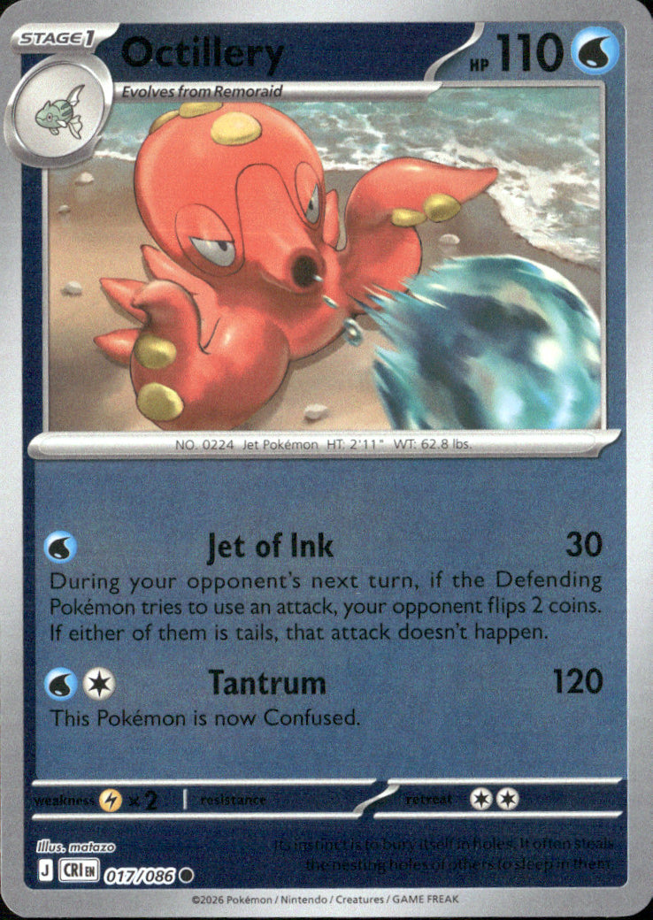 Octillery Reverse Holo Common ME04: Chaos Rising 017/086 NM