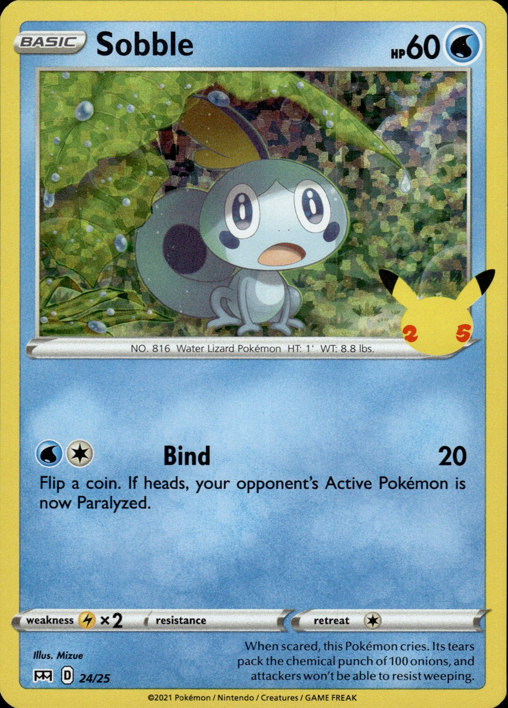 Sobble Holo Promo McDonald's 25th Anniversary Promos 024/025 NM