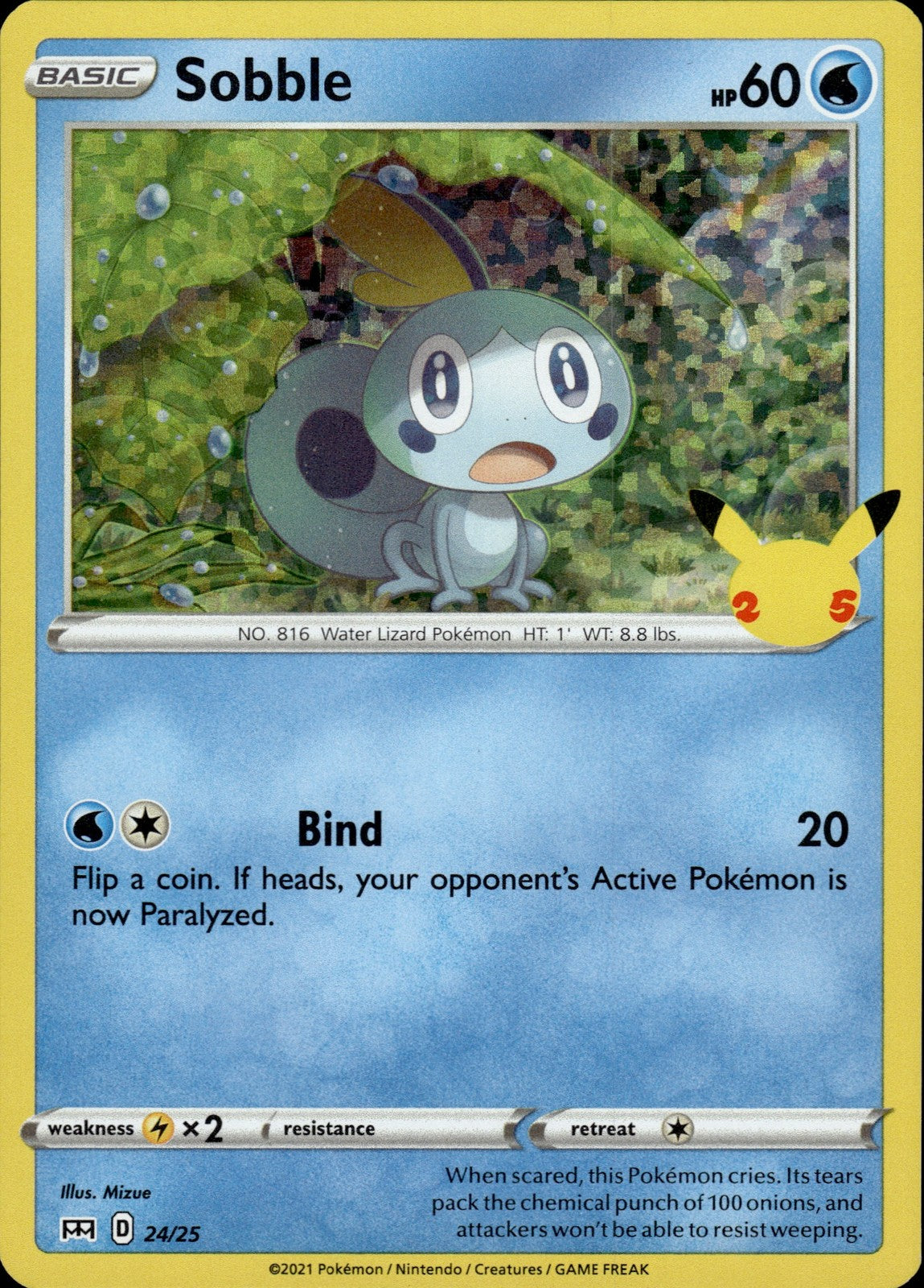 Sobble Holo Promo McDonald's 25th Anniversary Promos 024/025 NM