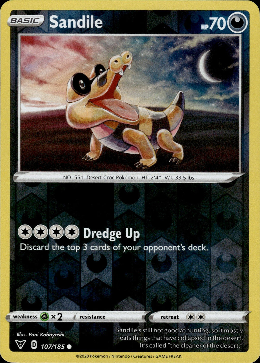 Sandile Reverse Holo Common SWSH04: Vivid Voltage 107/185 NM