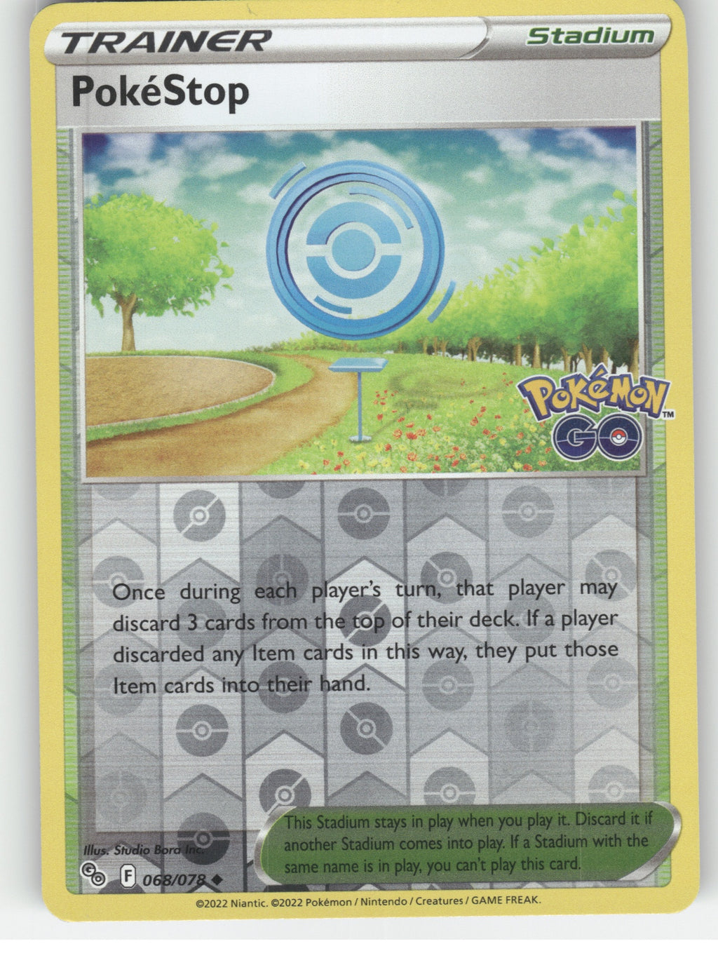 PokeStop Reverse Holo Uncommon Pokemon GO 068/078 NM
