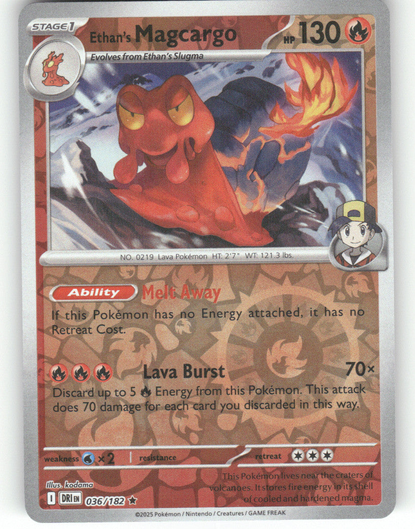 Ethan's Magcargo Reverse Holo Rare SV10: Destined Rivals 036/182 NM