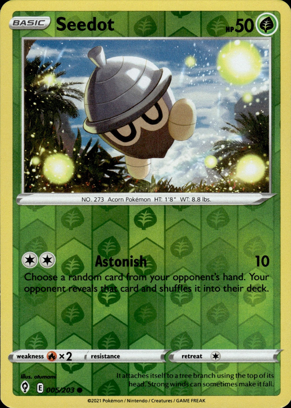 Seedot Reverse Holo Common SWSH07: Evolving Skies 005/203 NM
