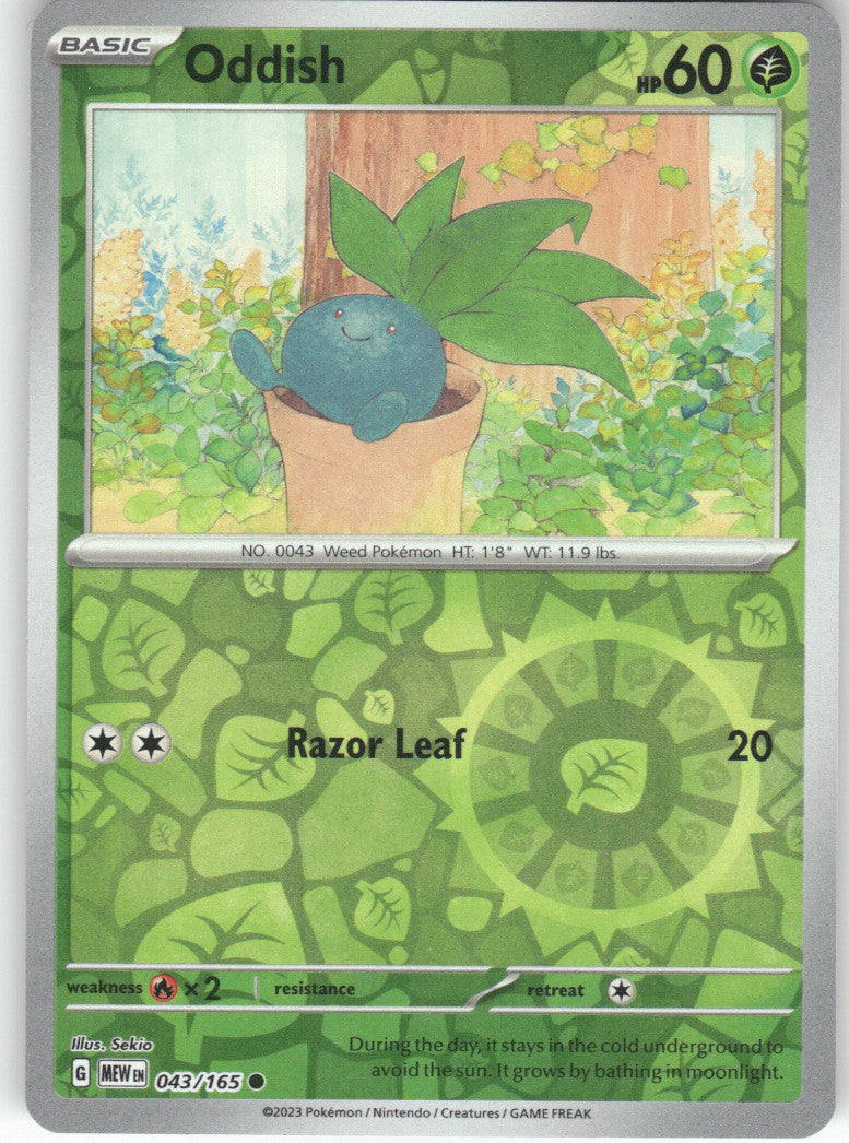 Oddish Reverse Holo Common SV: Scarlet & Violet 151 043/165 NM