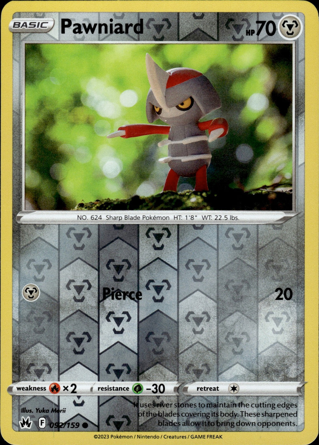 Pawniard (92) Reverse Holo Common SWSH: Crown Zenith 092/159 NM