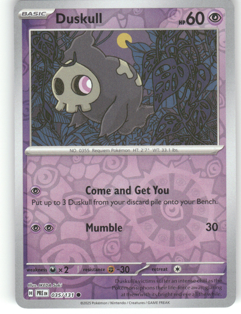 Duskull Reverse Holo Common SV: Prismatic Evolutions 035/131 NM