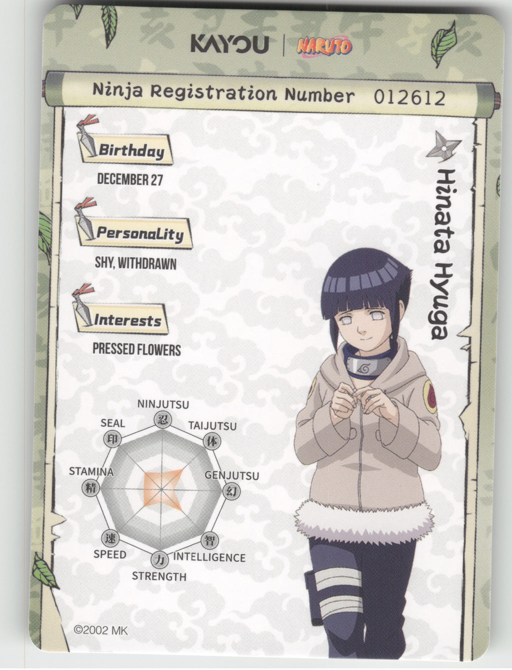 Hinata Hyuga Base SR Earth Scroll Series 1 001L2 NM back