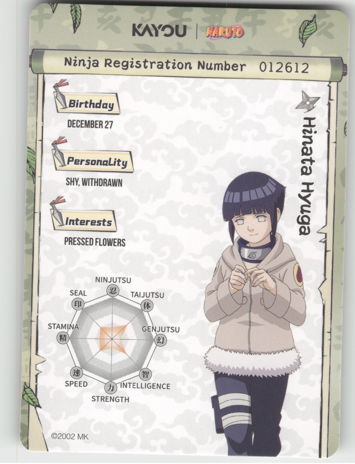 Hinata Hyuga Base SR Earth Scroll Series 1 001L2 NM back
