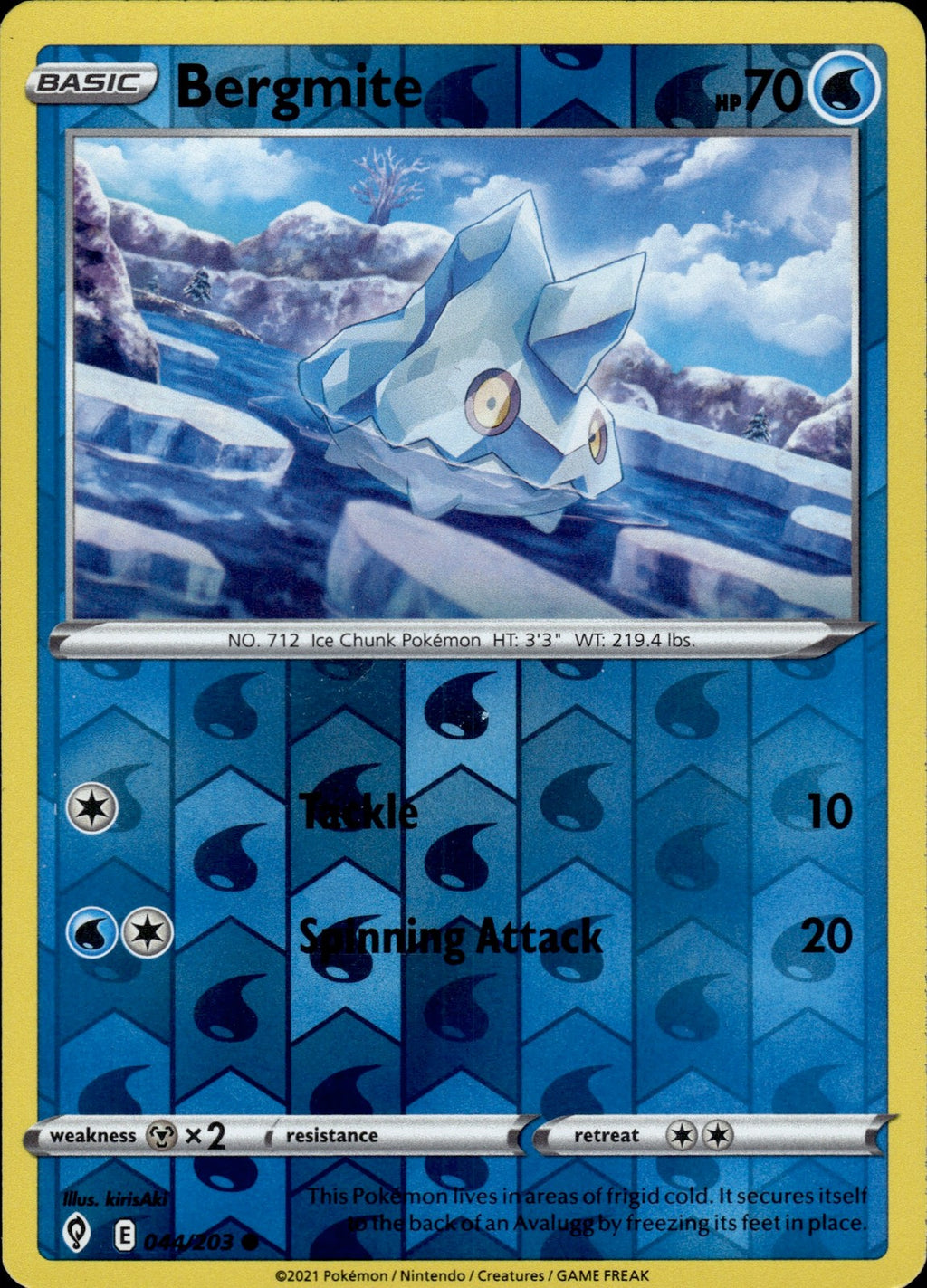 Bergmite Reverse Holo Common SWSH07: Evolving Skies 044/203 NM