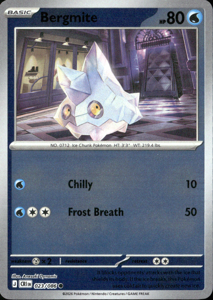 Bergmite Reverse Holo Common ME04: Chaos Rising 023/086 NM